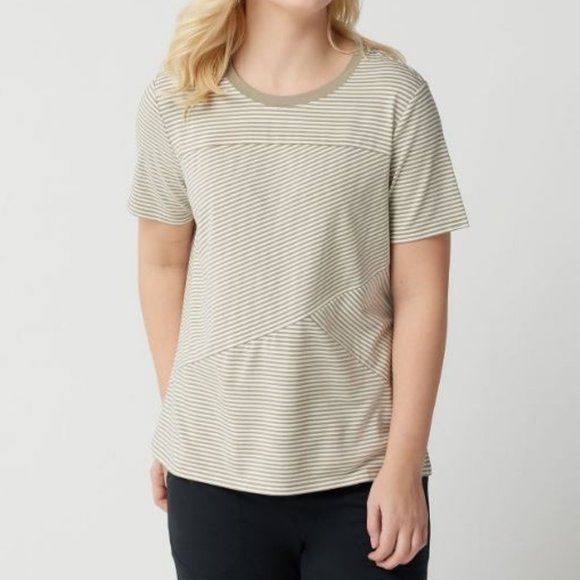 AnyBody Tops - AnyBody Cozy Knit Mixed Stripe T-Shirt 3063